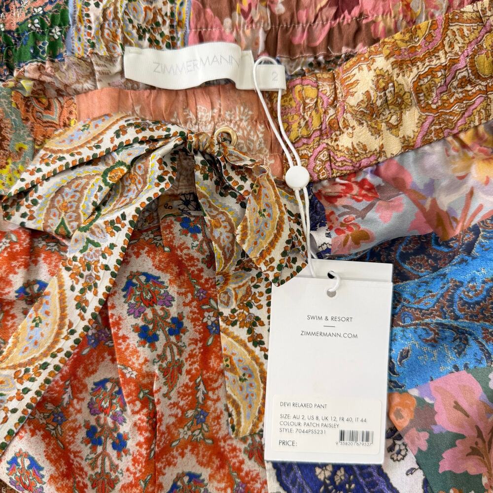 Zimmermann Devi Patchwork Printed Wide-Leg Silk P… - image 9